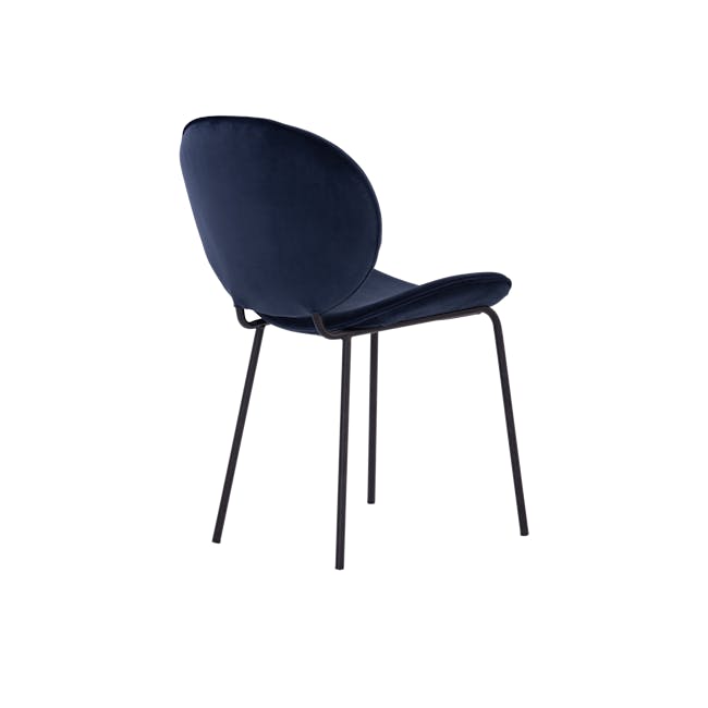 Helios Dining Table 1.6m with Helios Bench 1.5m and 2 Ormer Dining Chair in Navy - 18