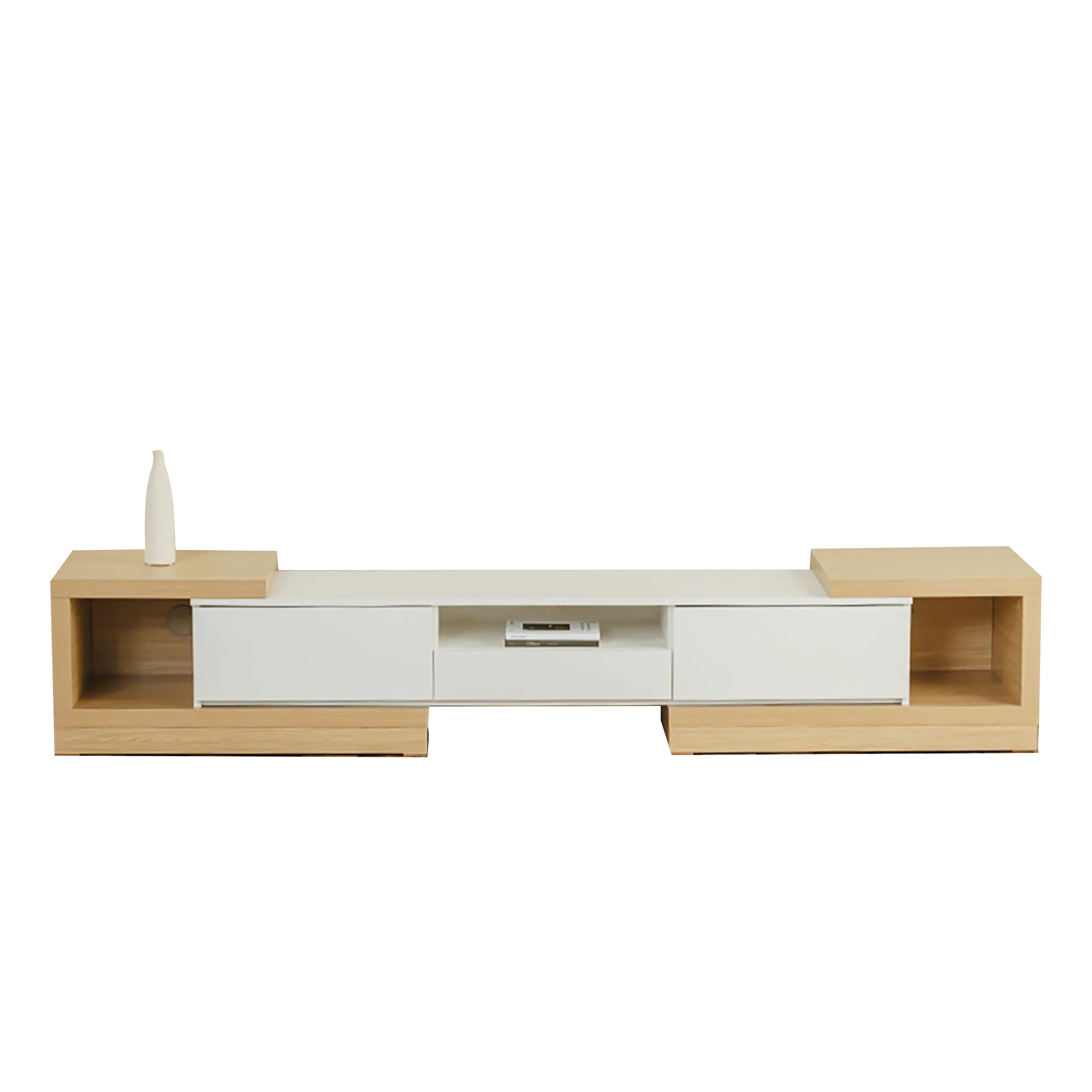 Derelle Extendable TV Console 1.6m-2.4m - White, Oak