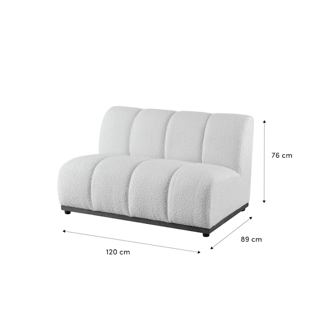 Cosmo L-Shaped Sectional Sofa - Oak, White Boucle (Eco Clean Fabric) - 17