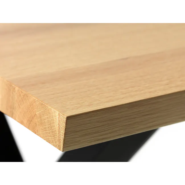(As-is) Reno Dining Table 2.1m - 15 - Light wood texture, natural grain, smooth surface, polished finish, subtle shadows