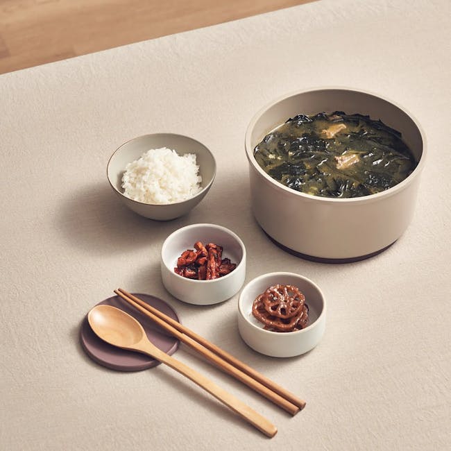 Dogado Organic Cookware (Set of 6) - 7 - rice bowl, white rice, bowl of rice, wooden spoon, chopsticks, side dish, side dish