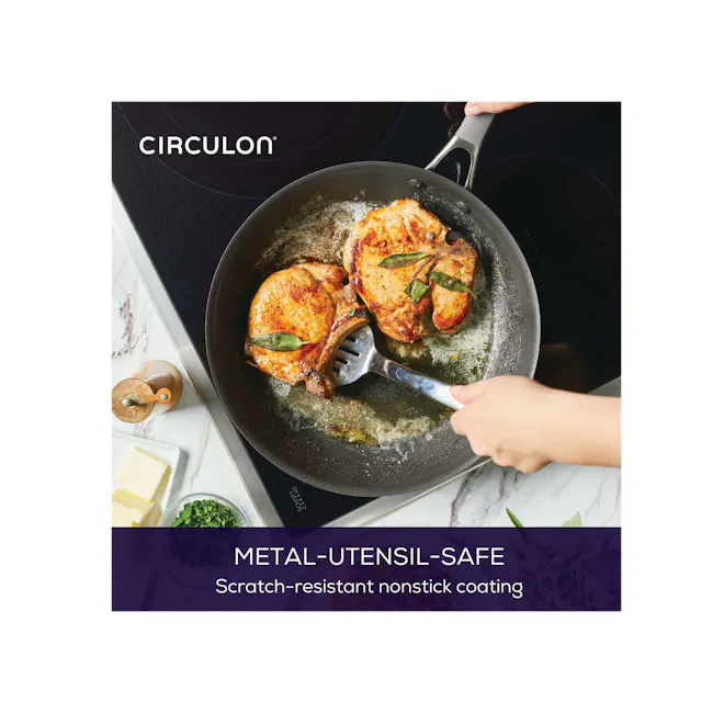 Circulon ScratchDefense A1 Frypan Twin Pack Set - 3 - Circulon metal-utensil-safe scratch-resistant nonstick coating