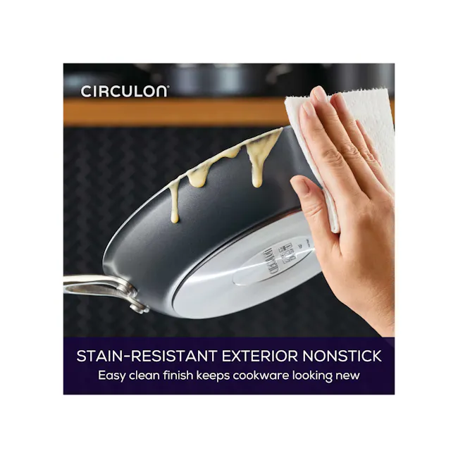 Circulon ScratchDefense A1 Frypan Twin Pack Set - 4 - Circulon nonstick pan, stainless steel exterior, easy clean finish