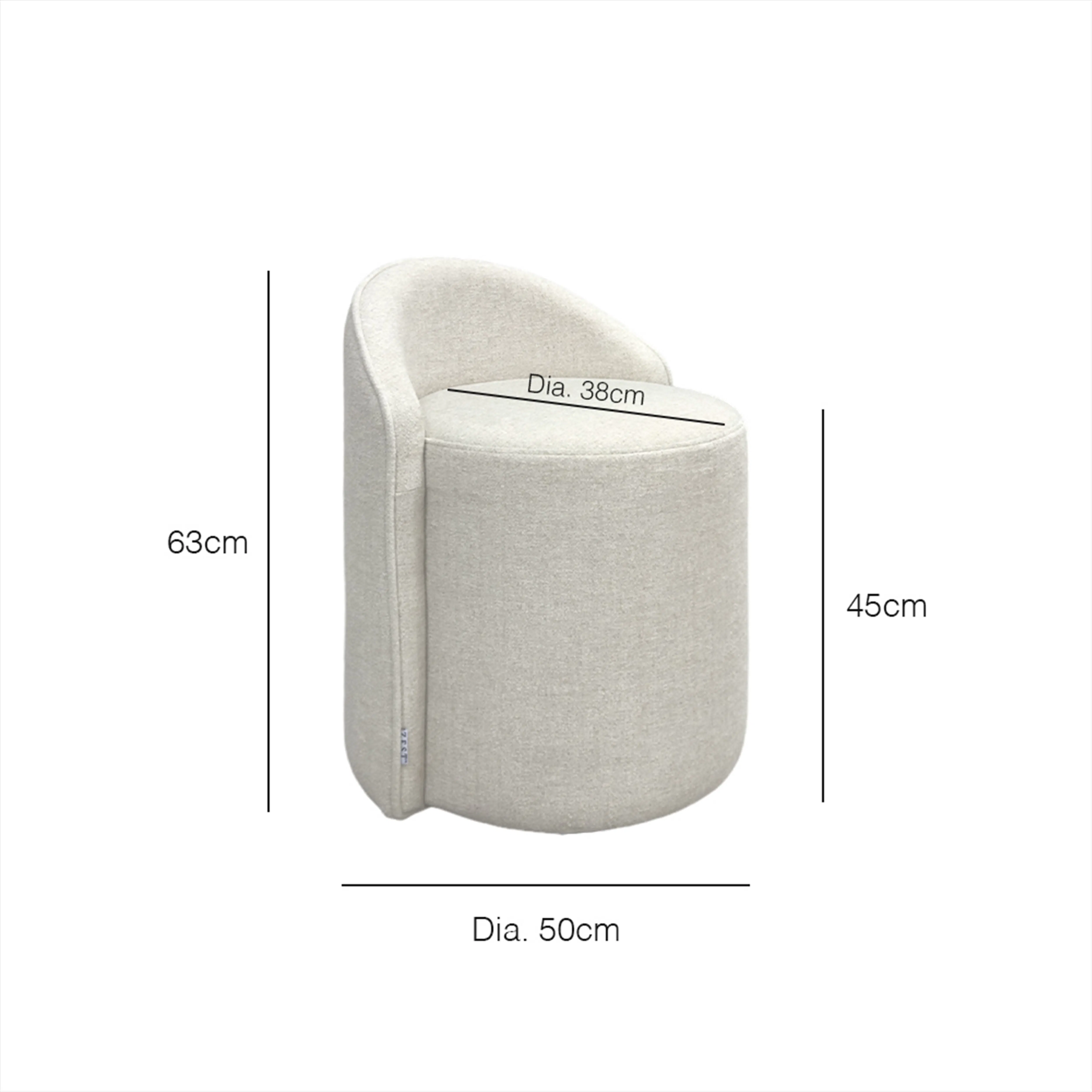 Amber Dressing Stool - Ivory - 10