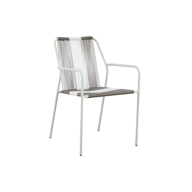 Kashton 3-Piece Outdoor Armchair Set with Acapulco Coffee Table - White, Grey - 1