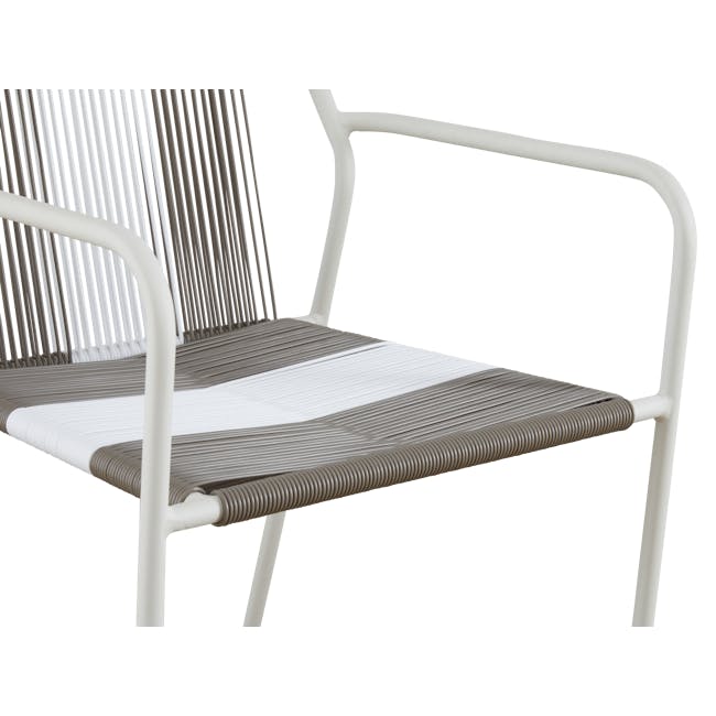Kashton 3-Piece Outdoor Armchair Set with Acapulco Coffee Table - White, Grey - 5