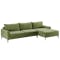 Adonis L-Shaped Sofa - Army Green (Down Feathers) - 1