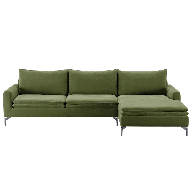 Adonis L-Shaped Sofa - Army Green (Down Feathers) - 0