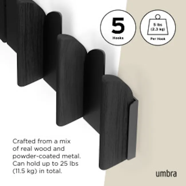 Saloon 5-Hook - Black - 8