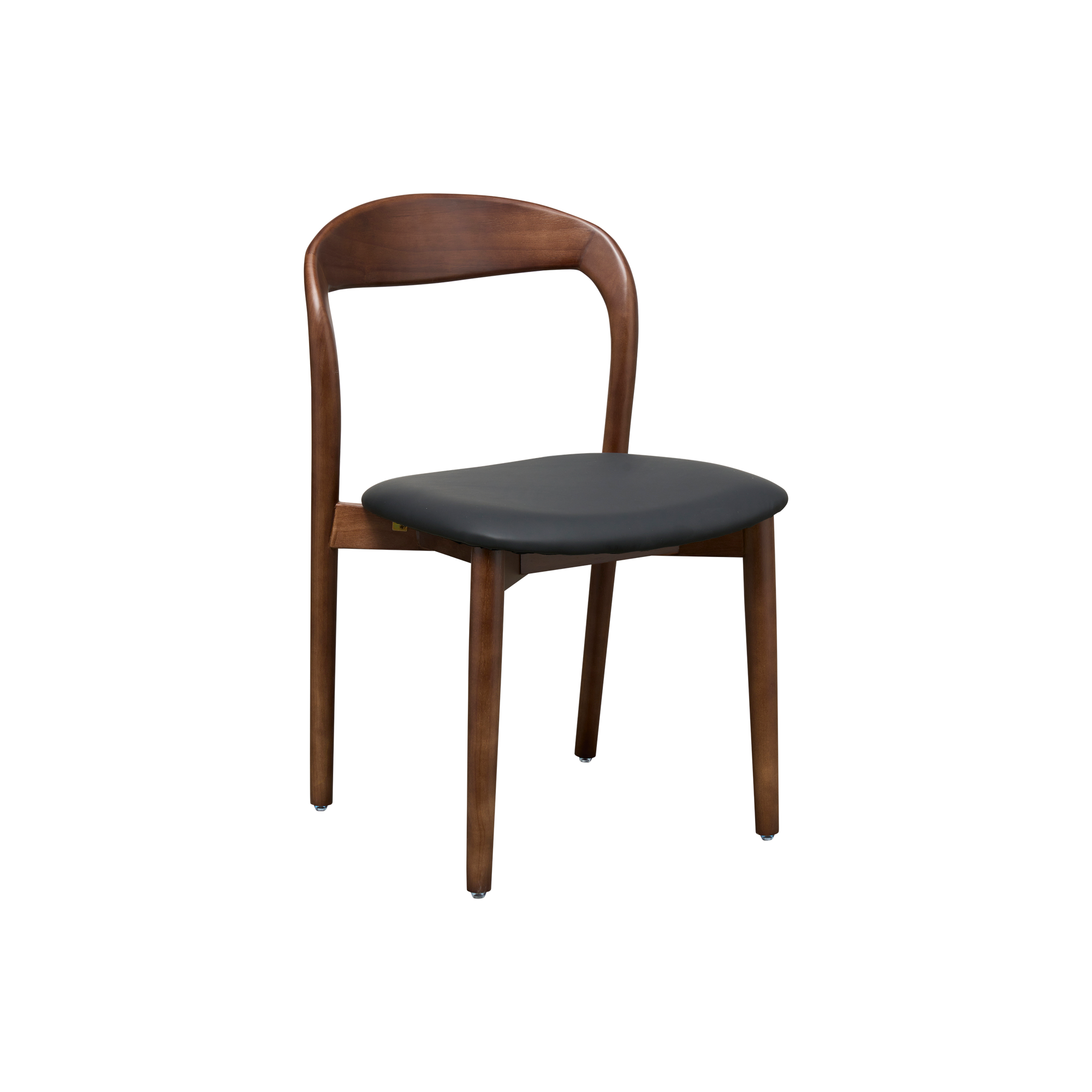 Camryn Dining Chair - Walnut, Black (Faux Leather)