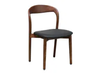 Camryn Dining Chair - Walnut, Black (Faux Leather)