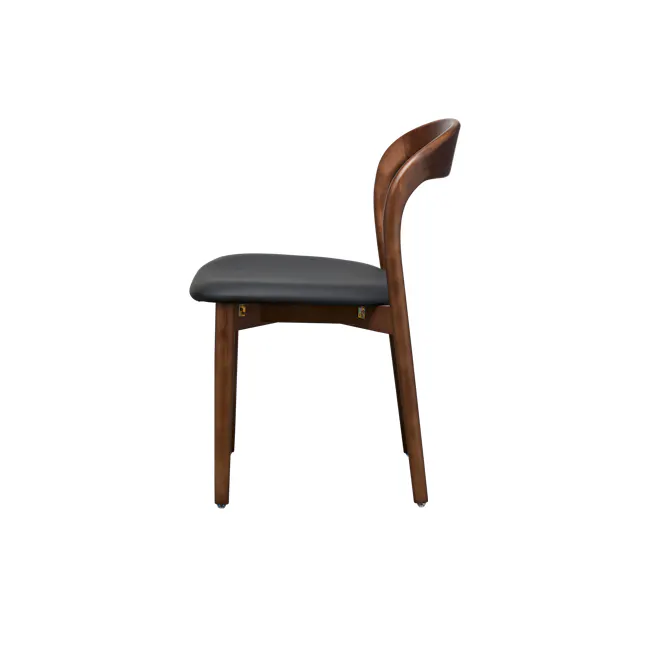 Camryn Dining Chair - Walnut, Black (Faux Leather) - 6