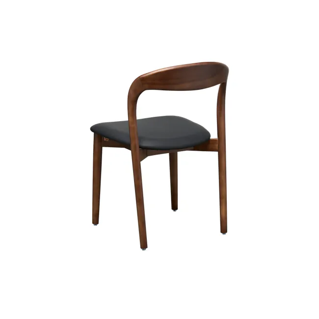 Camryn Dining Chair - Walnut, Black (Faux Leather) - 4
