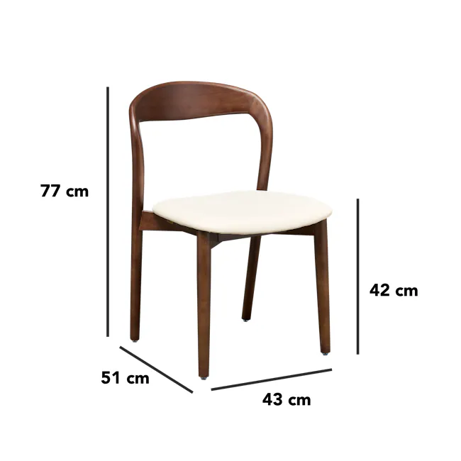 Camryn Dining Chair - Walnut, Black (Faux Leather) - 8