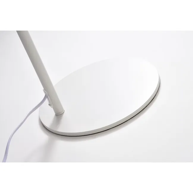 Thora Floor Lamp - Black - 3 - Modern minimalist desk lamp, sleek design, white color, circular base, adjustable arm, soft