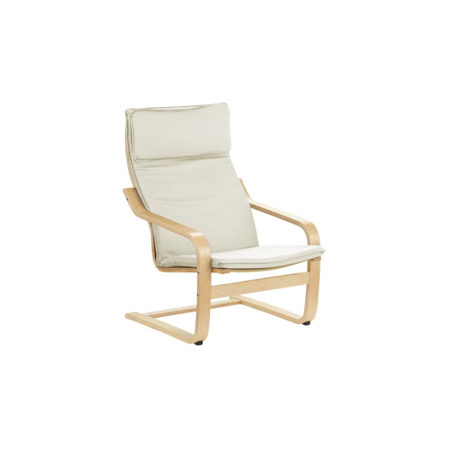 Mizuki Lounge Chair with Ottoman - Cotton Beige - 2
