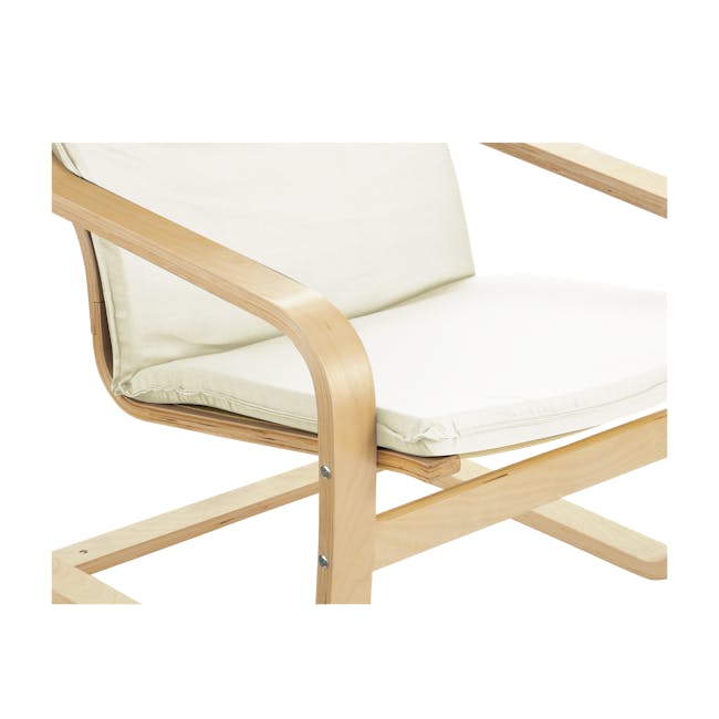 Mizuki Lounge Chair with Ottoman - Cotton Beige - 1