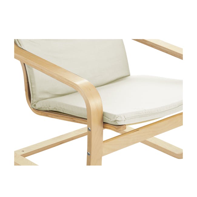 Mizuki Lounge Chair with Ottoman - Cotton Beige - 5