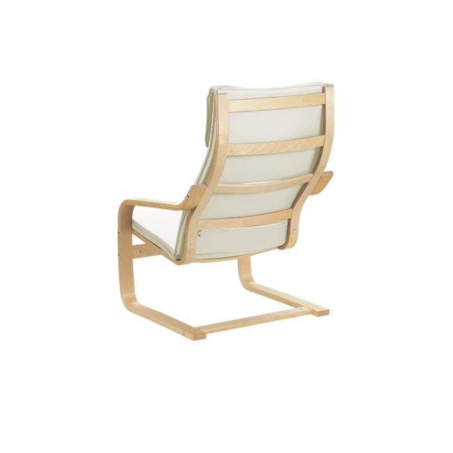 Mizuki Lounge Chair with Ottoman - Cotton Beige - 7