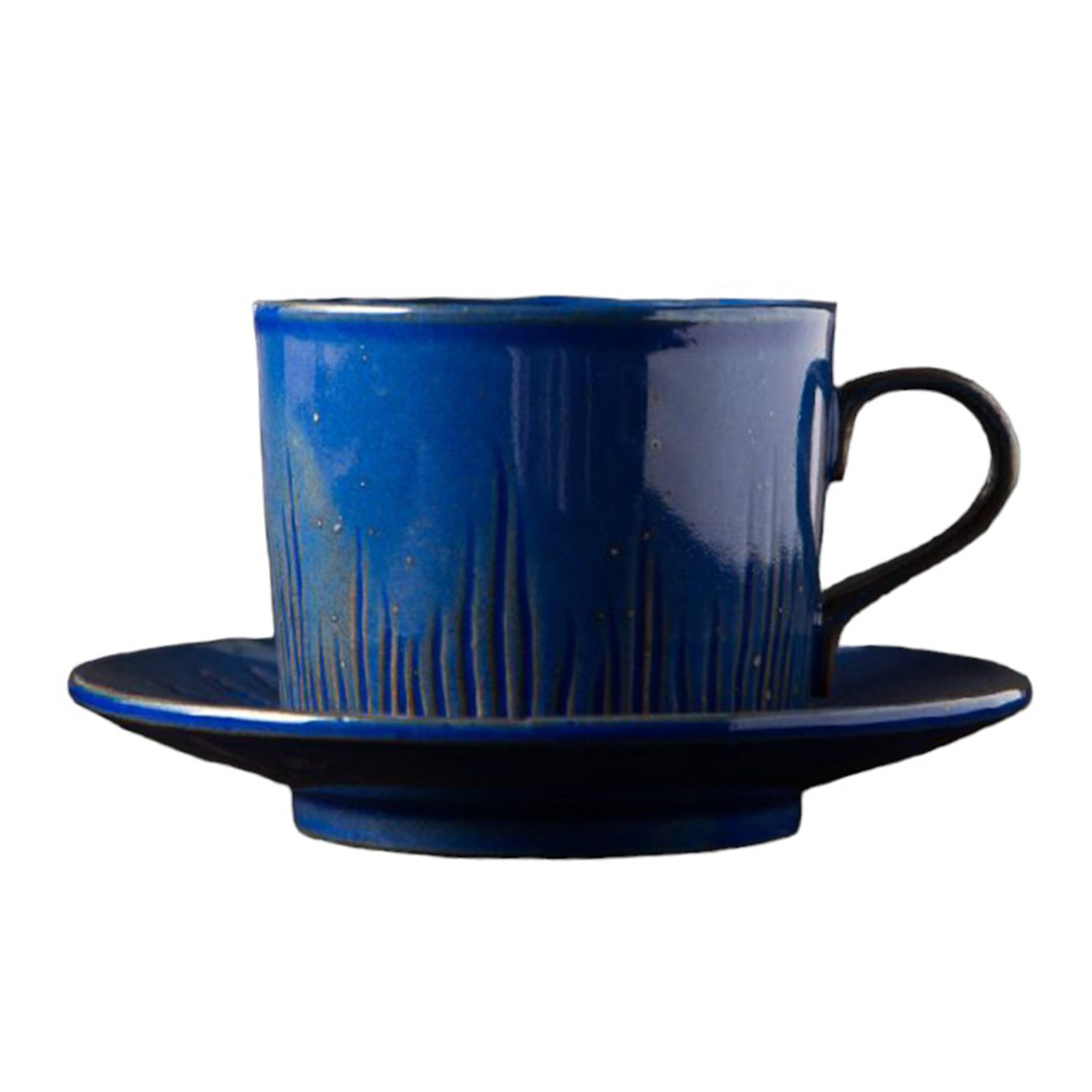 Koa Ceramic Coffee Cup & Saucer - Sapphire Blue