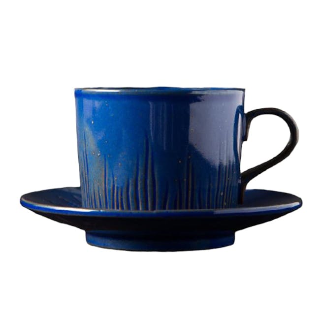 Koa Ceramic Coffee Cup & Saucer - Sapphire Blue - 0