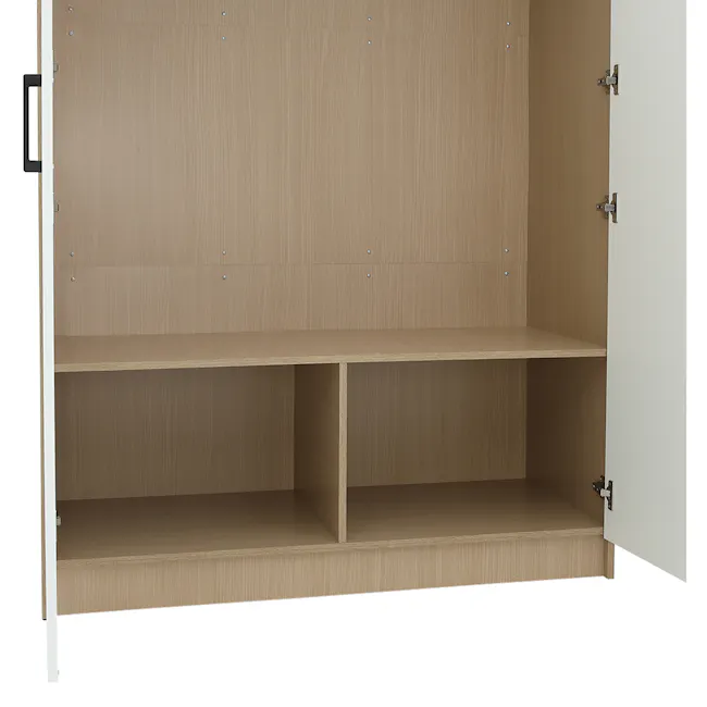 Fince 2 Door Wardrobe 1.2m - White, Oak - 8