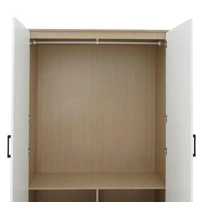 Fince 2 Door Wardrobe 1.2m - White, Oak - 6