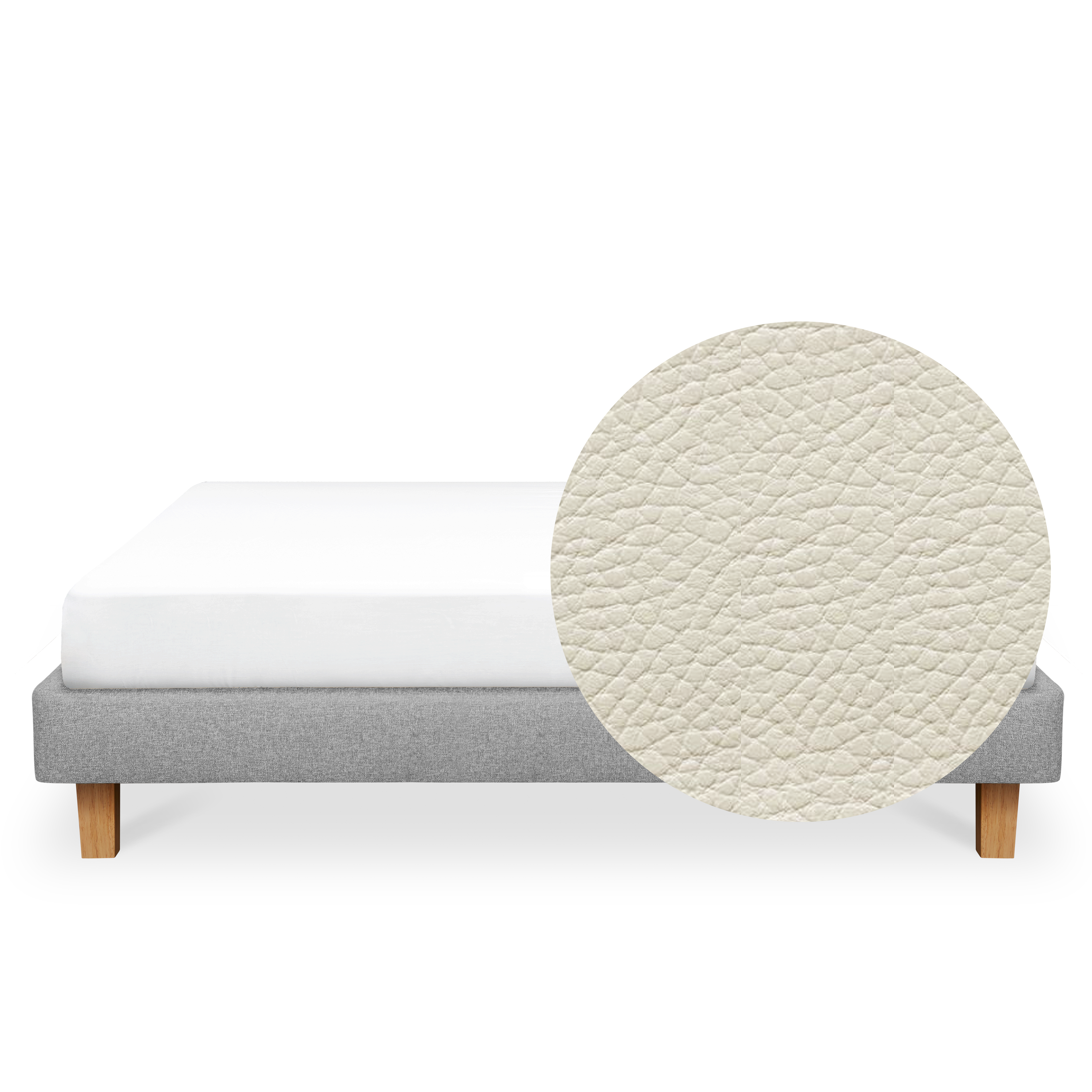 ESSENTIALS King Divan Bed - Snow (Faux leather)