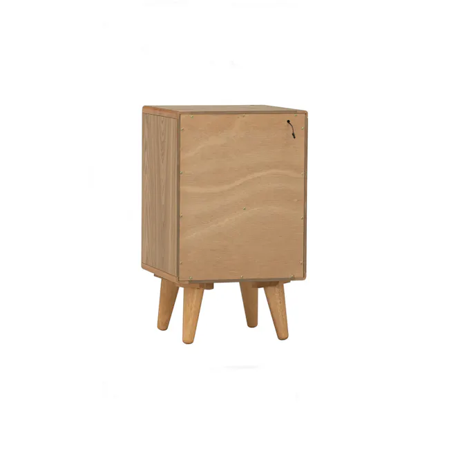 Yara Narrow Bedside Table with LED - Oak - 8