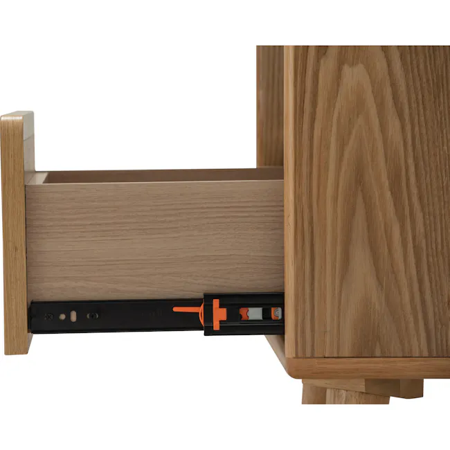 Yara Narrow Bedside Table with LED - Oak - 14