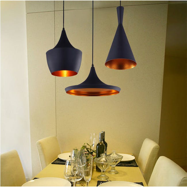 (As-is) Sven Cone Pendant Lamp - Black - 6 - Modern dining room, contemporary lighting, abstract pendant lights, minimalist