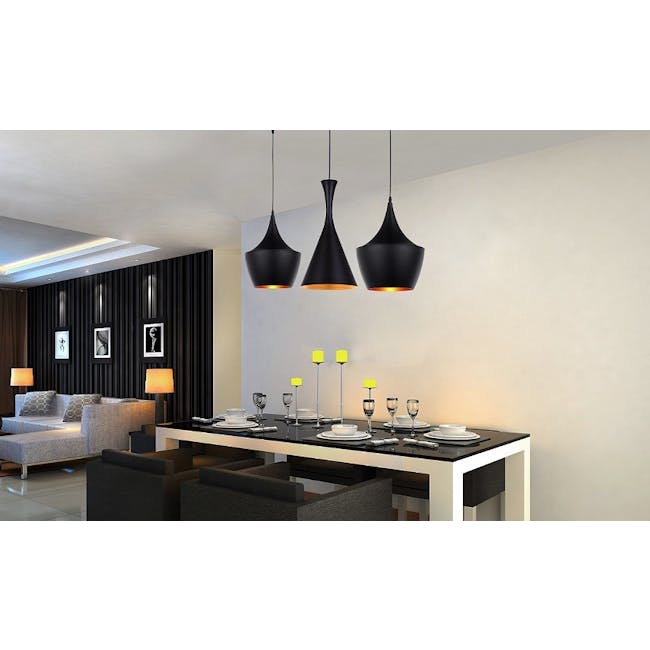 (As-is) Sven Cone Pendant Lamp - Black - 8 - modern dining room, contemporary decor, stylish furniture, black and white