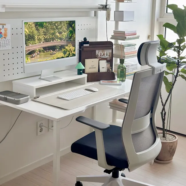 Carsen High Back Mesh Office Chair - White - 3 - White ergonomic office chair, modern workspace, spring-themed decor