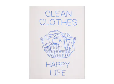 Clean Clothes Happy Life Laundry Stretched Canvas 30 x 40 cm