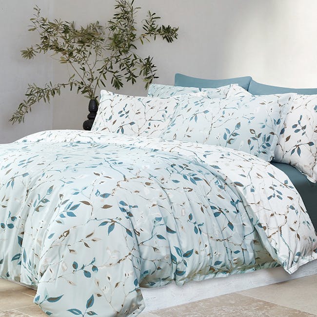 Intero Gallery CELEST Tencel Cotton Printed Bedding Set - Aqua (2 Sizes) - 0