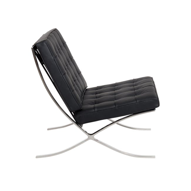 Benton Chair with Benton Ottoman - Black (Genuine Cowhide) - 4