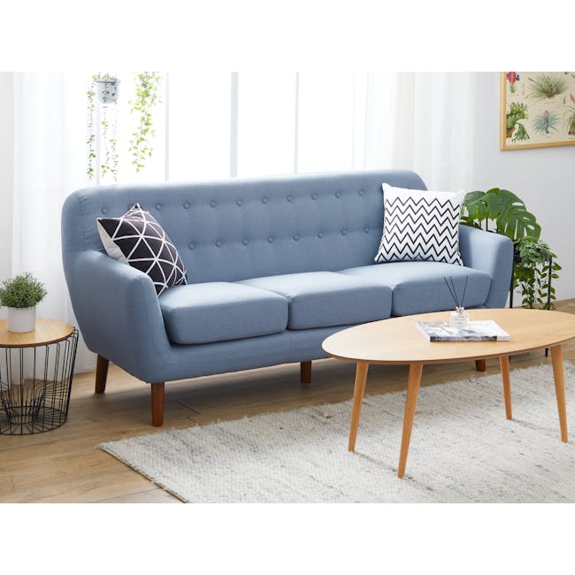 Emma 3 Seater Sofa - Dusk Blue - 1