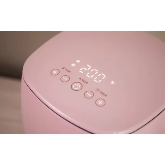 BRUNO 2.6L Air Fryer - Pink - 6 - Induction cooker, pink design, digital display, temperature control, power button, timer