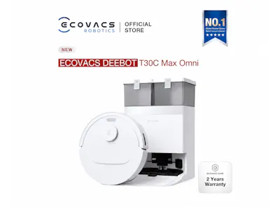 Ecovacs Deebot T30C Max Omni - White *Free 1 x Cleaning Solution + 1 Year Accessories*