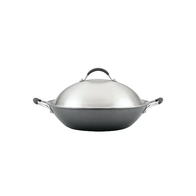 Circulon ScratchDefense A1 Covered Wok - 1 - Silver, stainless steel, dome-shaped, handle, ergonomic, easy-to-use