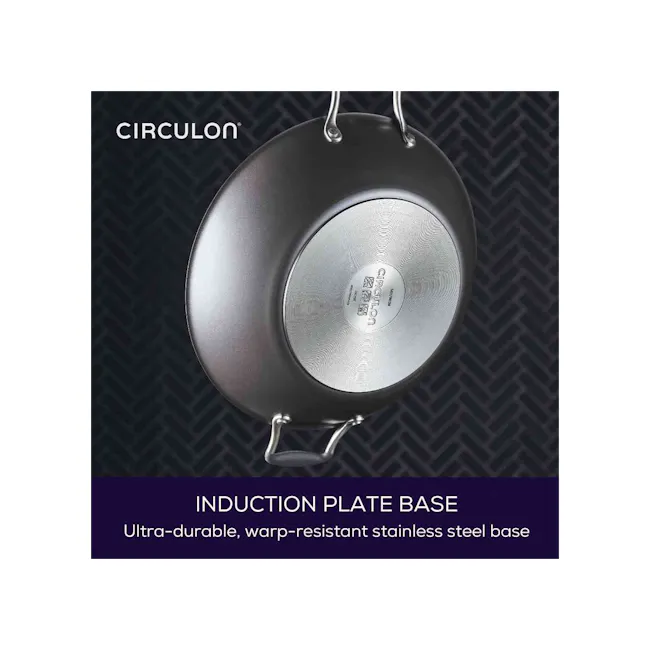 Circulon ScratchDefense A1 Covered Wok - 4 - Circulon induction plate base, ultra-durable, warp-resistant stainless steel