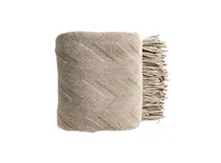 Hikari Chevron Knitted Throw - Taupe