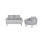 Hana 2 Seater Sofa with Hana Armchair - Light Grey
