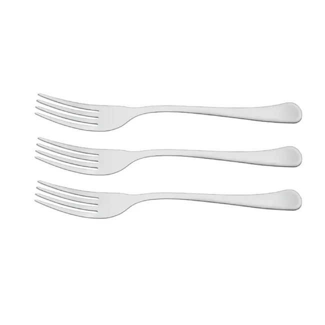 Havana 3-pc Table Fork Set - 2 - White, sleek, modern, ergonomic, flat design, elongated, curved, ergonomic handles