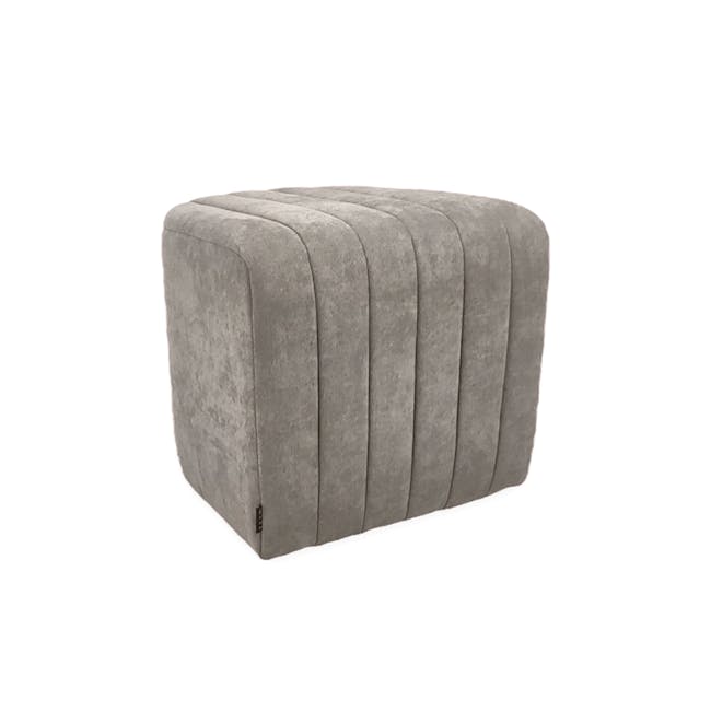 Ease Ottoman - Light Grey - 1 - Grey upholstered ottoman, modern design, comfortable seating, plush fabric, sleek lines
