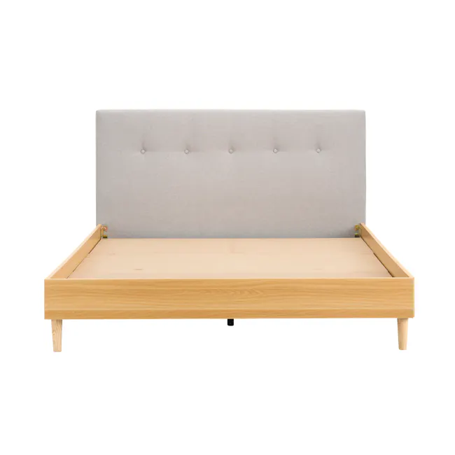 (As-is) Landon Queen Bed - Natural, Light Grey - 7