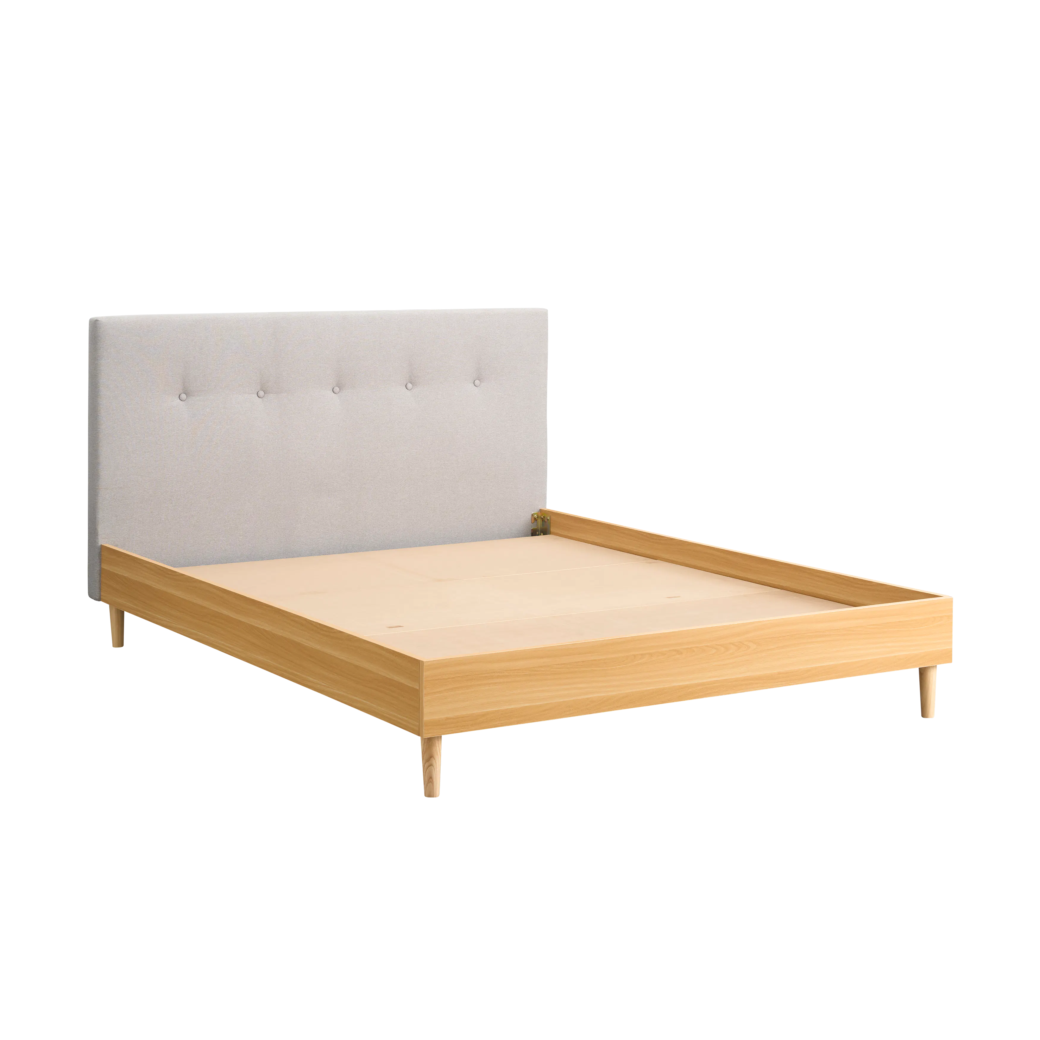 (As-is) Landon Queen Bed - Natural, Light Grey - 7