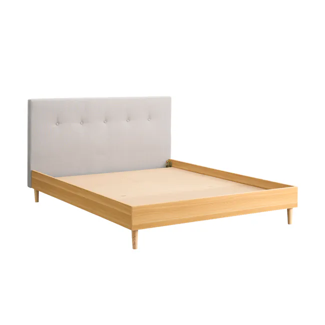 (As-is) Landon Queen Bed - Natural, Light Grey - 8