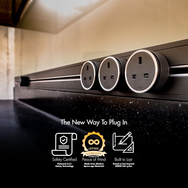 Line8 Power Track 600mm + 3 Adaptors Bundle - Brazillian Rosewood - 7 - Safety Certified, Patented A.I.T. Technology, Peace