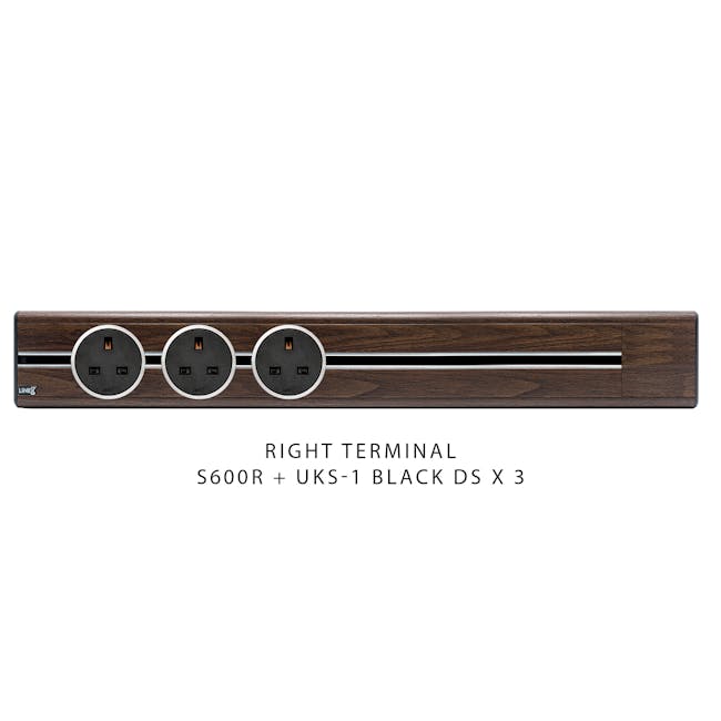 Line8 Power Track 600mm + 3 Adaptors Bundle - Brazillian Rosewood - 2 - Sleek and modern design with dark wood finish, Dual